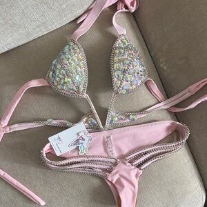 Pink Lumi Shop iridescent rhinestone Set